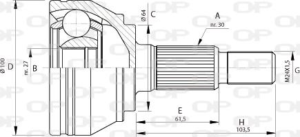 Open Parts CVJ5694.10 - Шарнирный комплект, ШРУС, приводной вал autosila-amz.com