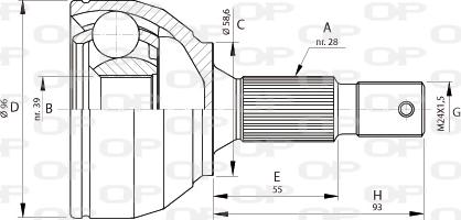 Open Parts CVJ5695.10 - Шарнирный комплект, ШРУС, приводной вал autosila-amz.com
