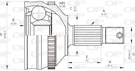 Open Parts CVJ5646.10 - Шарнирный комплект, ШРУС, приводной вал autosila-amz.com
