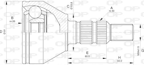 Open Parts CVJ5641.10 - Шарнирный комплект, ШРУС, приводной вал autosila-amz.com