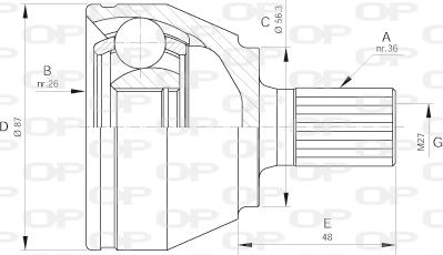 Open Parts CVJ5643.10 - Шарнирный комплект, ШРУС, приводной вал autosila-amz.com