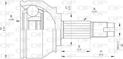 Open Parts CVJ5647.10 - Шарнирный комплект, ШРУС, приводной вал autosila-amz.com