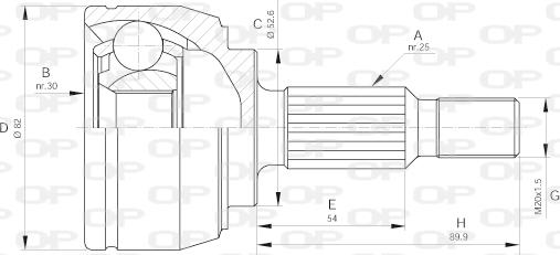 Open Parts CVJ5650.10 - Шарнирный комплект, ШРУС, приводной вал autosila-amz.com