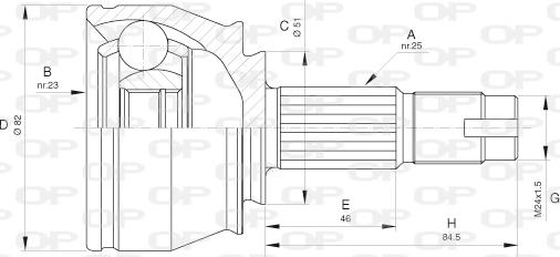 Open Parts CVJ5651.10 - Шарнирный комплект, ШРУС, приводной вал autosila-amz.com