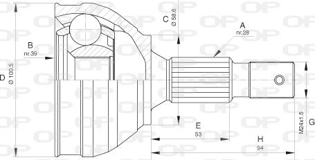 Open Parts CVJ5653.10 - Шарнирный комплект, ШРУС, приводной вал autosila-amz.com