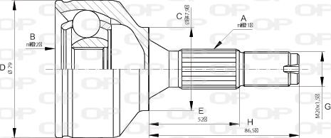 Open Parts CVJ5668.10 - Шарнирный комплект, ШРУС, приводной вал autosila-amz.com