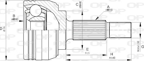 Open Parts CVJ5662.10 - Шарнирный комплект, ШРУС, приводной вал autosila-amz.com