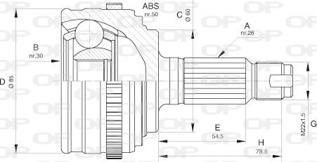 Open Parts CVJ5605.10 - Шарнирный комплект, ШРУС, приводной вал autosila-amz.com