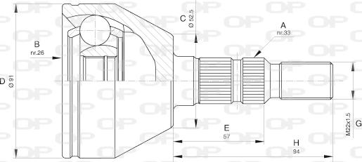 Open Parts CVJ5603.10 - Шарнирный комплект, ШРУС, приводной вал autosila-amz.com