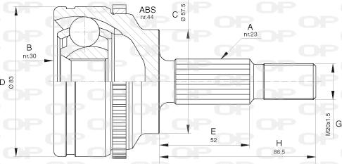 Open Parts CVJ5619.10 - Шарнирный комплект, ШРУС, приводной вал autosila-amz.com