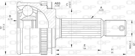 Open Parts CVJ5618.10 - Шарнирный комплект, ШРУС, приводной вал autosila-amz.com