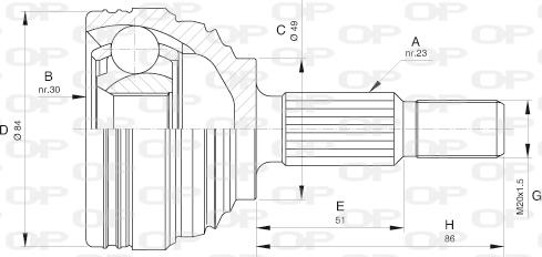 Open Parts CVJ5613.10 - Шарнирный комплект, ШРУС, приводной вал autosila-amz.com
