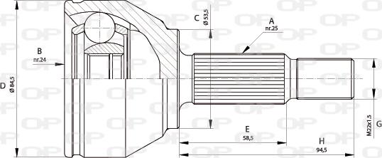 Open Parts CVJ5681.10 - Шарнирный комплект, ШРУС, приводной вал autosila-amz.com