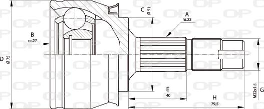 Open Parts CVJ5682.10 - Шарнирный комплект, ШРУС, приводной вал autosila-amz.com
