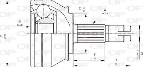 Open Parts CVJ5687.10 - Шарнирный комплект, ШРУС, приводной вал autosila-amz.com