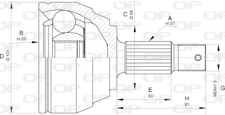 Open Parts CVJ5639.10 - Шарнирный комплект, ШРУС, приводной вал autosila-amz.com
