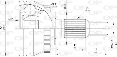 Open Parts CVJ5636.10 - Шарнирный комплект, ШРУС, приводной вал autosila-amz.com