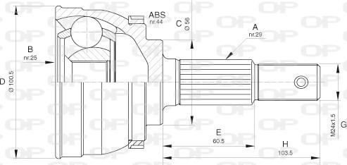 Open Parts CVJ5629.10 - Шарнирный комплект, ШРУС, приводной вал autosila-amz.com
