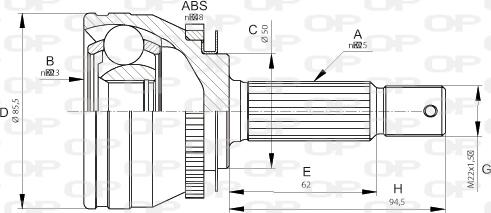 Open Parts CVJ5674.10 - Шарнирный комплект, ШРУС, приводной вал autosila-amz.com