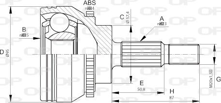 Open Parts CVJ5671.10 - Шарнирный комплект, ШРУС, приводной вал autosila-amz.com