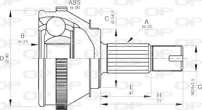 Open Parts CVJ5093.10 - Шарнирный комплект, ШРУС, приводной вал autosila-amz.com