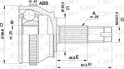 Open Parts CVJ5092.10 - Шарнирный комплект, ШРУС, приводной вал autosila-amz.com