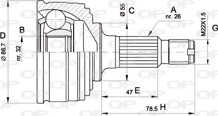 Open Parts CVJ5049.10 - Шарнирный комплект, ШРУС, приводной вал autosila-amz.com