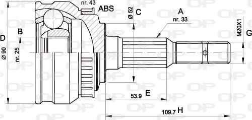 Open Parts CVJ5048.10 - Шарнирный комплект, ШРУС, приводной вал autosila-amz.com