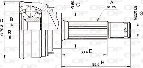 Open Parts CVJ5043.10 - Шарнирный комплект, ШРУС, приводной вал autosila-amz.com