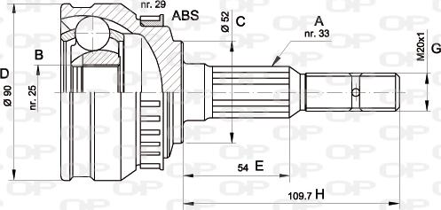 Open Parts CVJ5047.10 - Шарнирный комплект, ШРУС, приводной вал autosila-amz.com