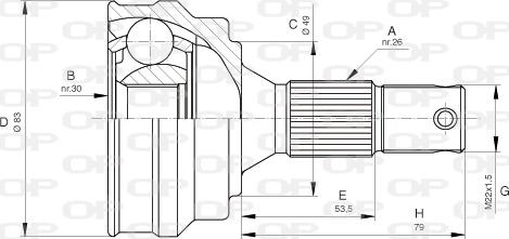 Open Parts CVJ5051.10 - Шарнирный комплект, ШРУС, приводной вал autosila-amz.com