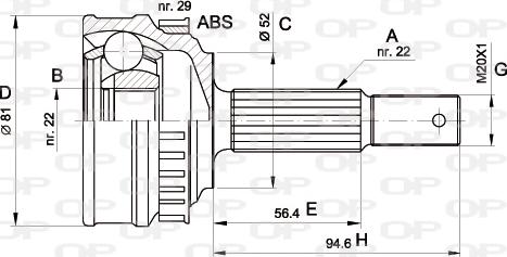 Open Parts CVJ5053.10 - Шарнирный комплект, ШРУС, приводной вал autosila-amz.com