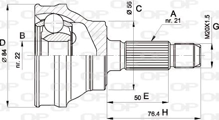 Open Parts CVJ5060.10 - Шарнирный комплект, ШРУС, приводной вал autosila-amz.com