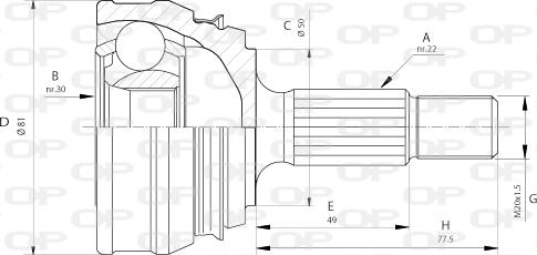 Open Parts CVJ5005.10 - Шарнирный комплект, ШРУС, приводной вал autosila-amz.com