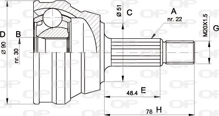 Open Parts CVJ5008.10 - Шарнирный комплект, ШРУС, приводной вал autosila-amz.com