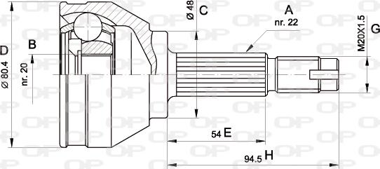 Open Parts CVJ5002.10 - Шарнирный комплект, ШРУС, приводной вал autosila-amz.com