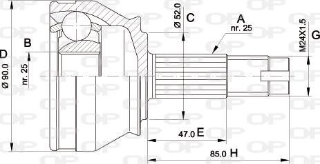 Open Parts CVJ5014.10 - Шарнирный комплект, ШРУС, приводной вал autosila-amz.com