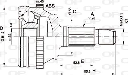 Open Parts CVJ5089.10 - Шарнирный комплект, ШРУС, приводной вал autosila-amz.com