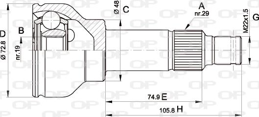 Open Parts CVJ5034.10 - Шарнирный комплект, ШРУС, приводной вал autosila-amz.com