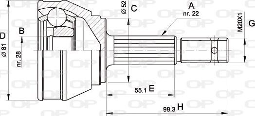 Open Parts CVJ5025.10 - Шарнирный комплект, ШРУС, приводной вал autosila-amz.com