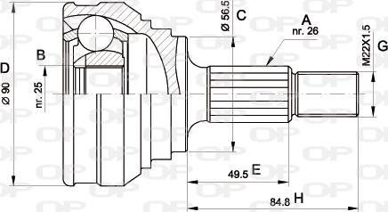 Open Parts CVJ5021.10 - Шарнирный комплект, ШРУС, приводной вал autosila-amz.com