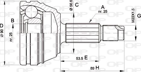 Open Parts CVJ5198.10 - Шарнирный комплект, ШРУС, приводной вал autosila-amz.com