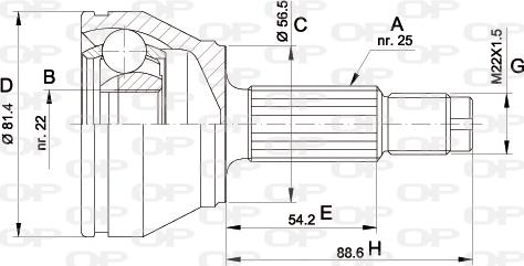 Open Parts CVJ5192.10 - Шарнирный комплект, ШРУС, приводной вал autosila-amz.com