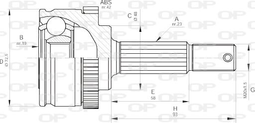 Open Parts CVJ5197.10 - Шарнирный комплект, ШРУС, приводной вал autosila-amz.com