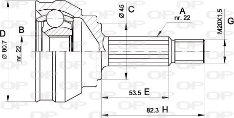 Open Parts CVJ5158.10 - Шарнирный комплект, ШРУС, приводной вал autosila-amz.com