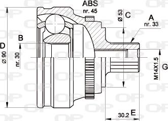 Open Parts CVJ5110.10 - Шарнирный комплект, ШРУС, приводной вал autosila-amz.com