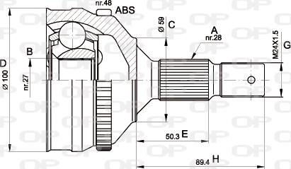 Open Parts CVJ5180.10 - Шарнирный комплект, ШРУС, приводной вал autosila-amz.com