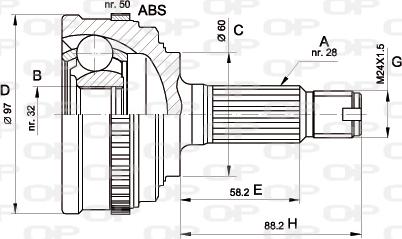 Open Parts CVJ5130.10 - Шарнирный комплект, ШРУС, приводной вал autosila-amz.com