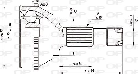 Open Parts CVJ5131.10 - Шарнирный комплект, ШРУС, приводной вал autosila-amz.com