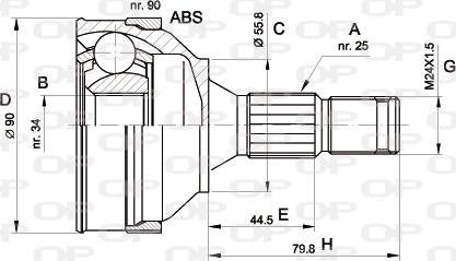 Open Parts CVJ5138.10 - Шарнирный комплект, ШРУС, приводной вал autosila-amz.com